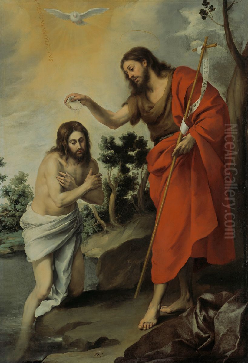 The Baptism of Christ Oil Painting by Bartolome Esteban Murillo
