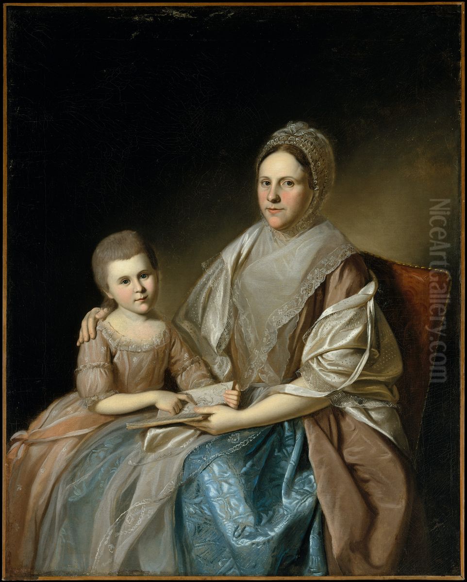 Mrs. Samuel Mifflin and Her Granddaughter Rebecca Mifflin Francis Oil Painting by Charles Willson Peale
