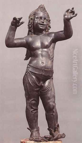 Allegoric Figure of a Boy (Atys), front view Oil Painting by Donatello (Donato di Niccolo)