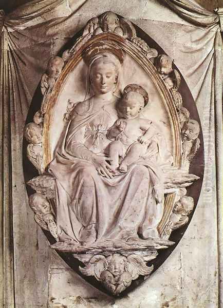 Annunciation Oil Painting by Donatello (Donato di Niccolo)