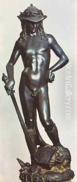 David I Oil Painting by Donatello (Donato di Niccolo)
