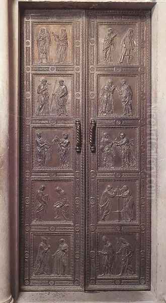 Door with the representation of Apostles Oil Painting by Donatello (Donato di Niccolo)