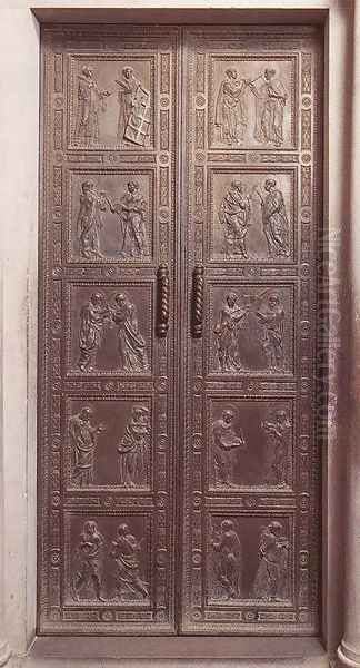 Door with the representation of Martyrs Oil Painting by Donatello (Donato di Niccolo)