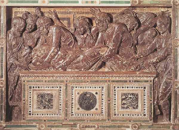 Entombment I Oil Painting by Donatello (Donato di Niccolo)