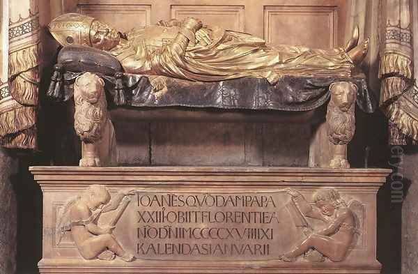 Funeral Monument to John XXIII (detail) Oil Painting by Donatello (Donato di Niccolo)