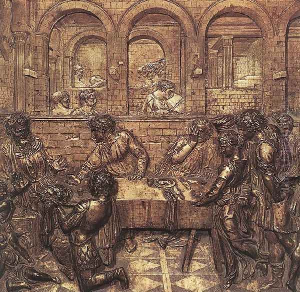 Herod's Banquet Oil Painting by Donatello (Donato di Niccolo)