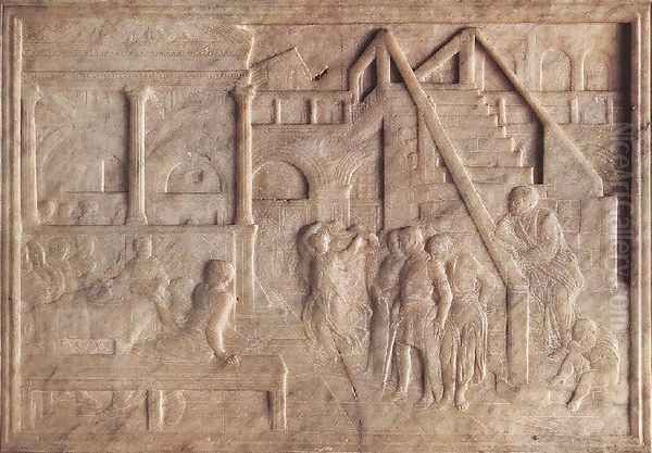 Herod's Feast Oil Painting by Donatello (Donato di Niccolo)