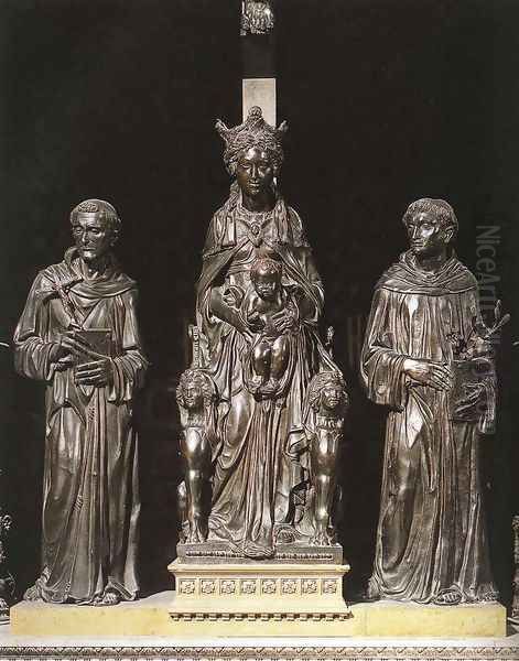 Madonna and Child between St Francis and St Anthony Oil Painting by Donatello (Donato di Niccolo)