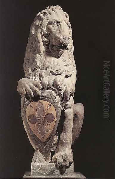 Marzocco Oil Painting by Donatello (Donato di Niccolo)