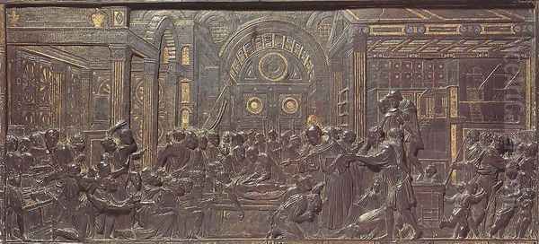 Miracle of the Avaricious Man's Heart Oil Painting by Donatello (Donato di Niccolo)