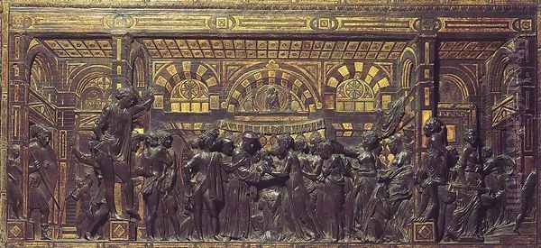 Miracle of the New-born Child Oil Painting by Donatello (Donato di Niccolo)