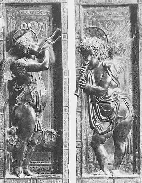 Musician Angels I Oil Painting by Donatello (Donato di Niccolo)