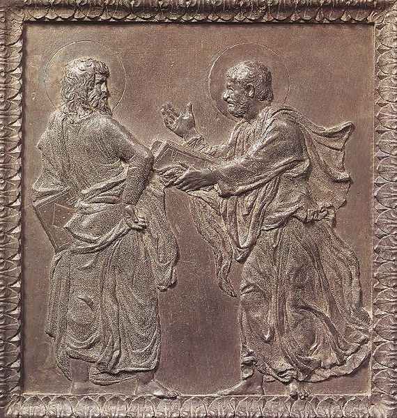 Panel of the door with the Apostles Oil Painting by Donatello (Donato di Niccolo)