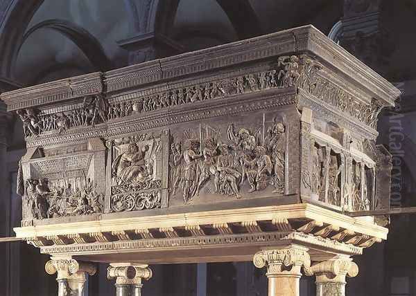 Pulpit on the right Oil Painting by Donatello (Donato di Niccolo)