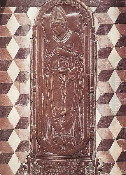 Tombstone of Bishop Giovanni Pecci Oil Painting by Donatello (Donato di Niccolo)