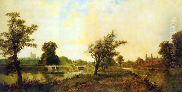 Windsor and Eton from the Thames I Oil Painting by Edmund John Niemann