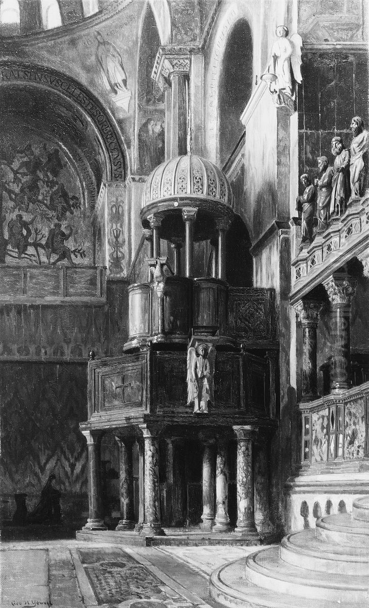 Pulpit in Saint Mark's, Venice Oil Painting by George Henry Yewell