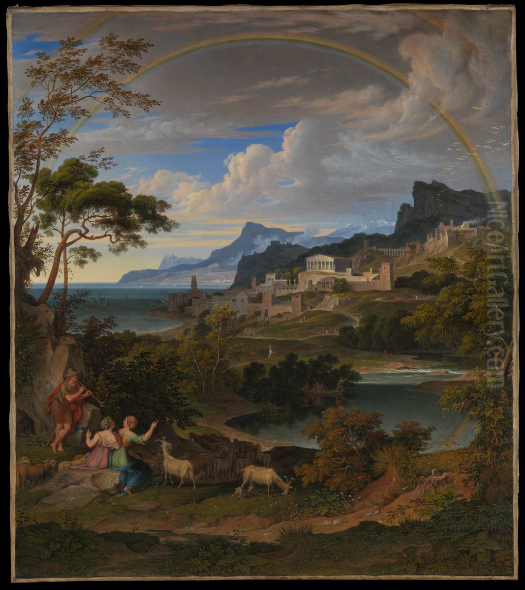 Heroic Landscape with Rainbow Oil Painting by Joseph Anton Koch