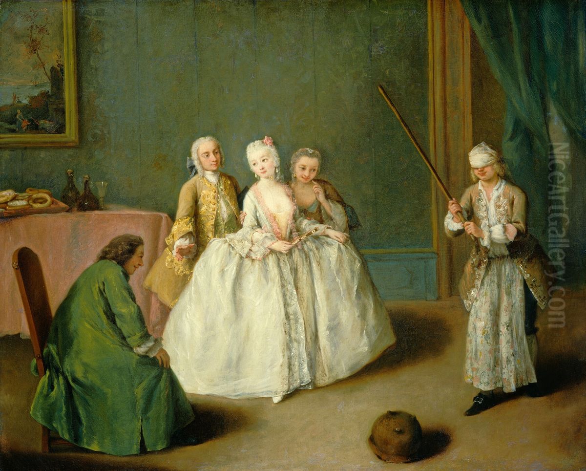 The Game of the Cooking Pot Oil Painting by Pietro Longhi