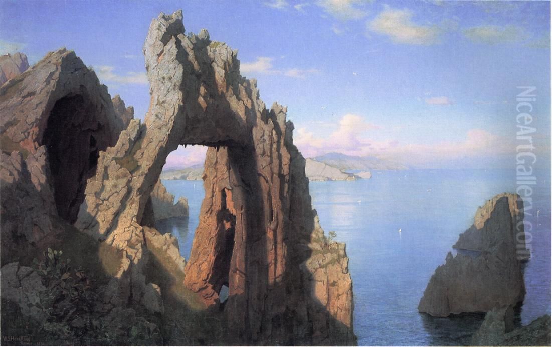 Natural Arch at Capri Oil Painting by William Stanley Haseltine