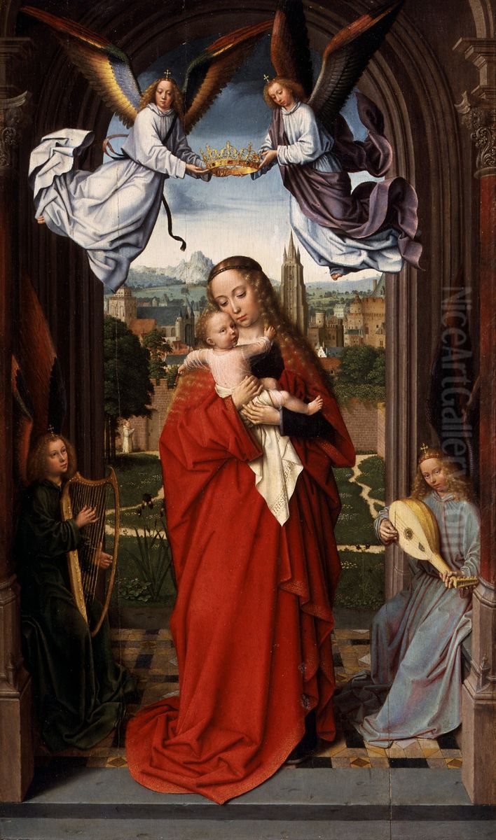 Virgin and Child with Four Angels Oil Painting by Gerard David