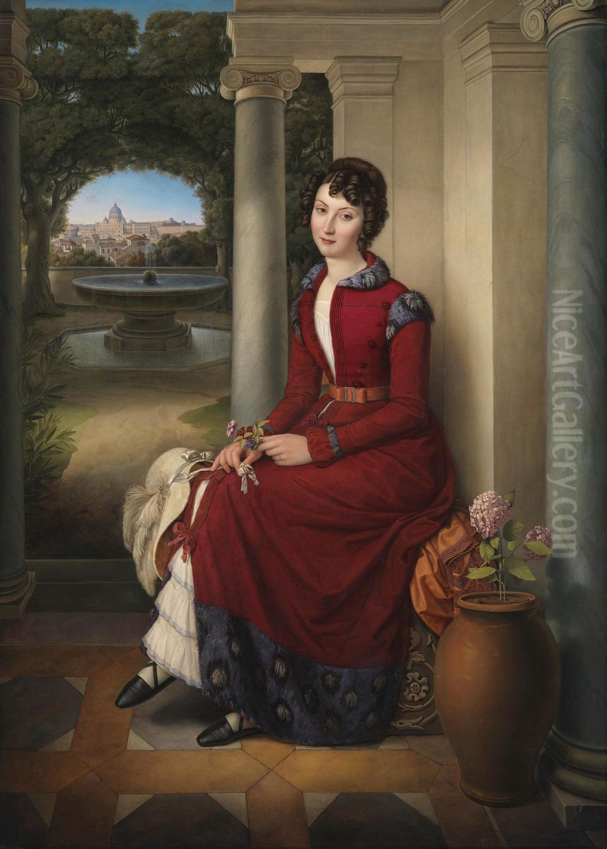 Marchesa Florenzi Oil Painting by Heinrich Maria von Hess