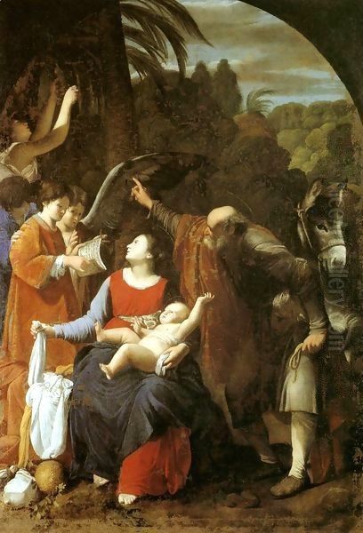 The Rest on the Flight into Egypt Oil Painting by Carlo Saraceni
