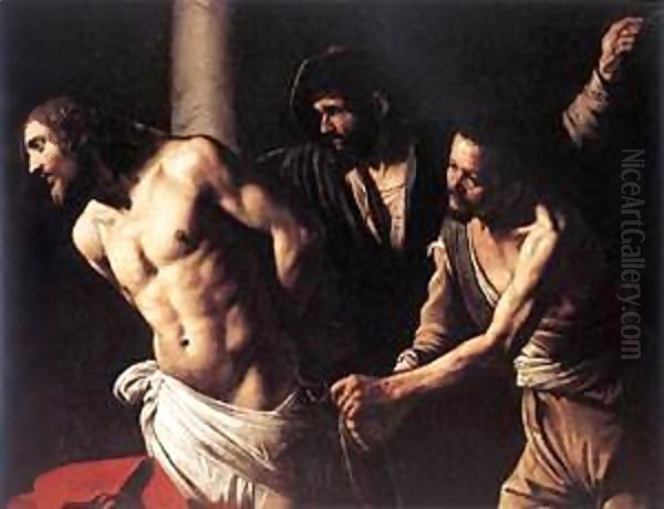 Christ at the Column Oil Painting by Caravaggio