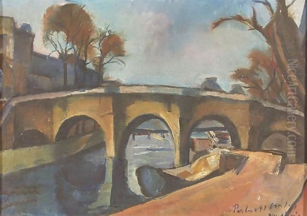 Bank of the Seine (Bridge in Paris) 1931 Oil Painting by Tibor Duray