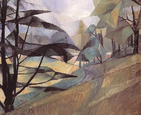 Landscape 1913 Oil Painting by Hugo Scheiber