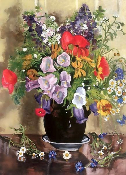 Flower Still-life 1953 Oil Painting by George Loftus Noyes