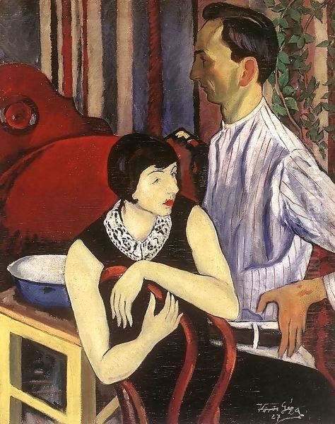 Painter and His Model 1927 Oil Painting by George Loftus Noyes