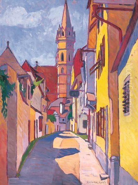 Old Houses Oil Painting by Juan Carreno De Miranda