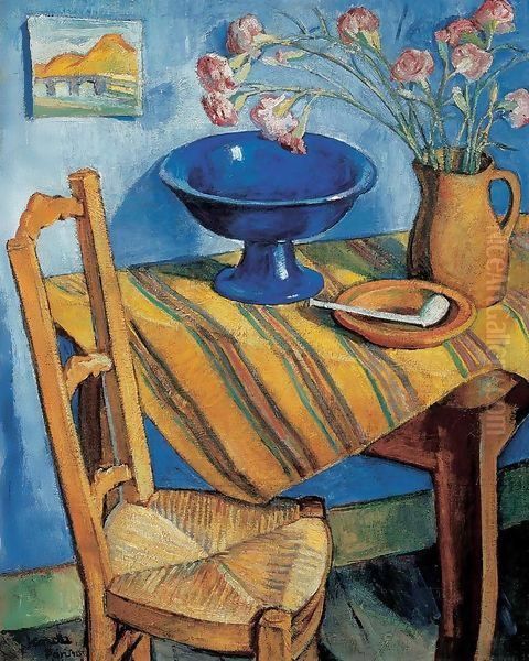 Corner of the Atelier with Bass-mat Chair 1925 Oil Painting by Valer Ferenczy