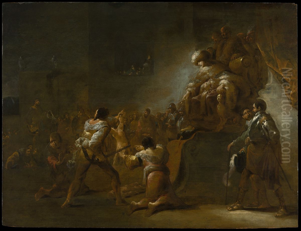 The Judgment of Solomon Oil Painting by Leonaert Bramer