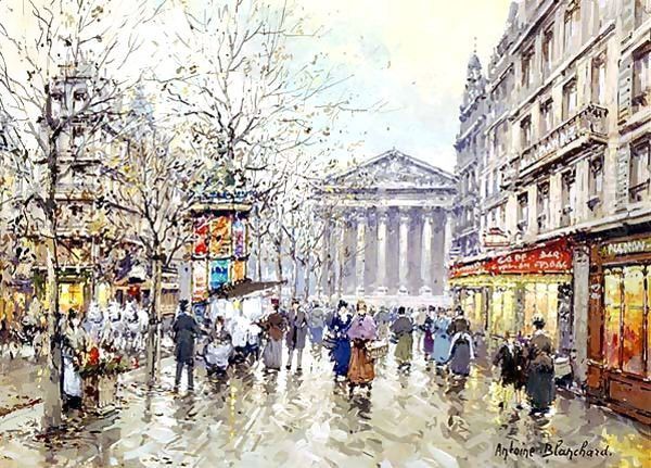 Paris Rue Tronchet Oil Painting by Agost Benkhard