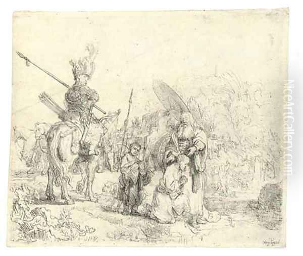 The Baptism of the Eunuch Oil Painting by Harmenszoon van Rijn Rembrandt