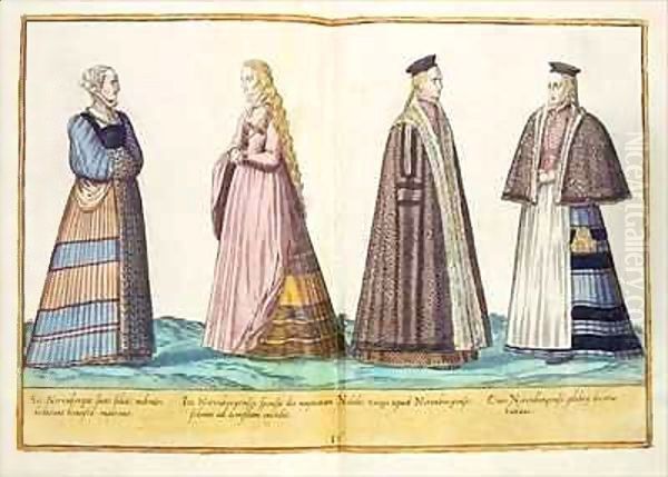 Sixteenth century costumes from 'Omnium Poene Gentium Imagines' 26 Oil Painting by Abraham de Bruyn