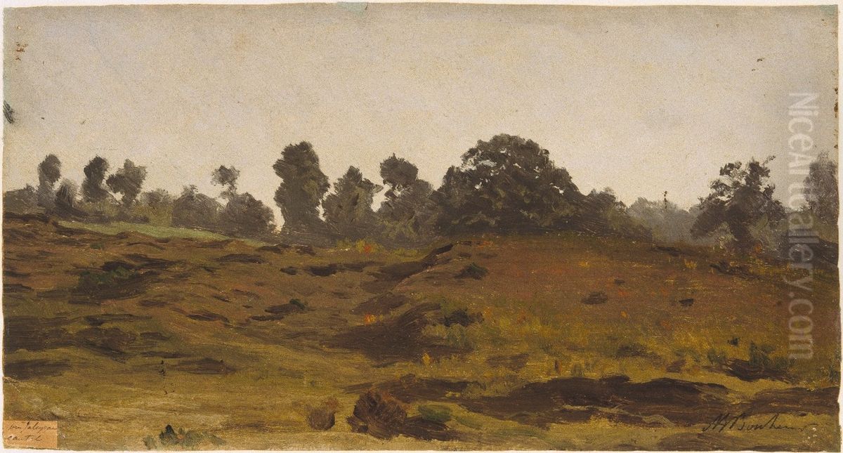 View of a Field Oil Painting by Auguste Bonheur