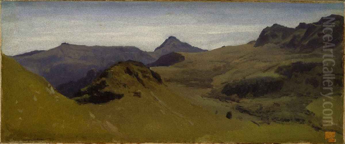 Landscape in Auvergne Oil Painting by Auguste Bonheur