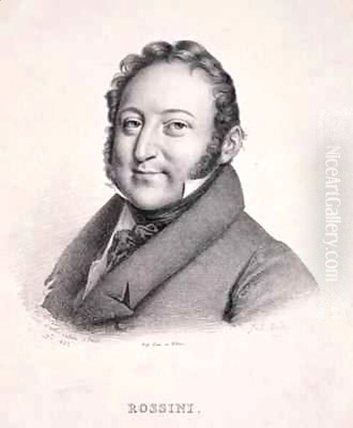 Portrait of Gioacchino Rossini (1792-1868) Oil Painting by Julien Leopold Boilly