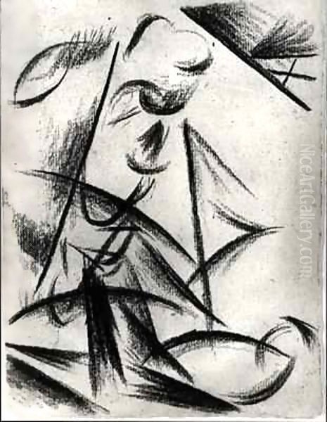 Construction Oil Painting by Alexander Konstantinovich Bogomazov