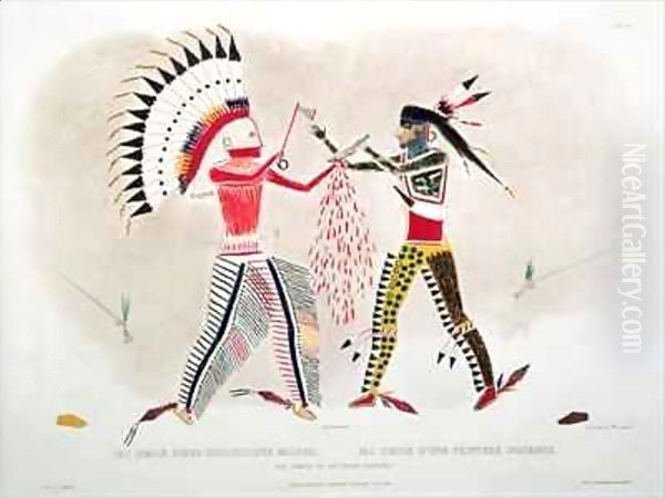 Facsimile of an Indian Painting Oil Painting by Karl Bodmer