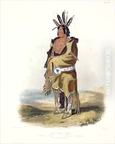 Pachtuwa-Chta, an Arrikkara Warrior Oil Painting by Karl Bodmer