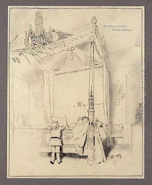 Mrs St George's Bedroom At Clonsilla Oil Painting by Sir William Newenham Montague Orpen