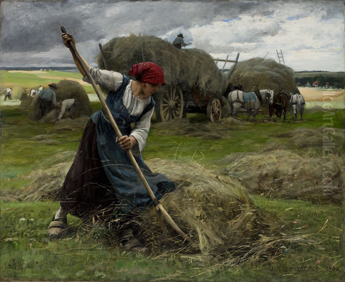 Haying Scene Oil Painting by Julien Dupre