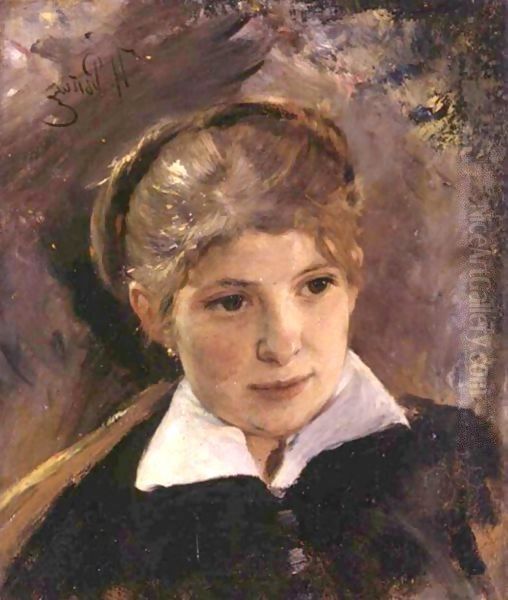 Portrait Of A Woman Oil Painting by Repin Iliya