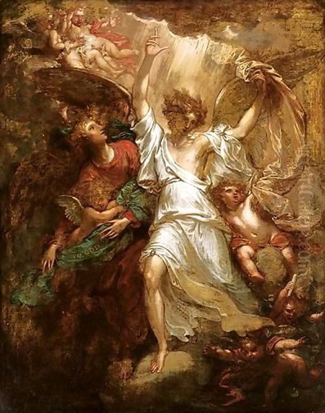 Angels Appearing To The Shepherds Oil Painting by Benjamin West