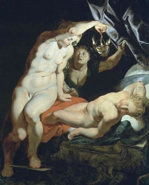 Cupid And Psyche Oil Painting by (studio of) Rubens, Peter Paul