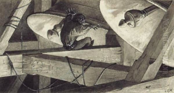 Study For An Illustration To Victor Hugo's notre Dame De Paris Oil Painting by Luc-Olivier Merson